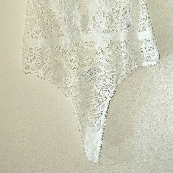 IN BLOOM by Jonquil  Stretch Lace Teddy Bodysuit, XL, Ivory, NWT - Picture 6 of 14